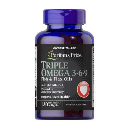 Triple Omega 3-6-9 Fish & Flax Oils - 120 софтгель