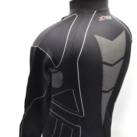 Thermal Long Sleeve Shirt with Collar X TECH Maglia Race 3 Munica Lunga lupetto Nero XXL/XXXL Black