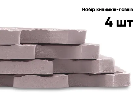 Татами мат EasyFit SwallowTail 4 шт (60х60х1 см) пазл хвост ласточки бежевый