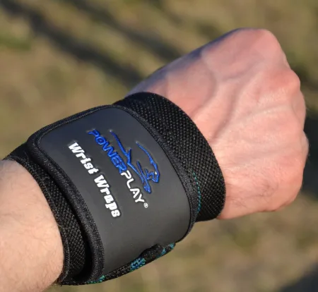 Кистьові бинти PowerPlay 3081 Gym WristT Wraps Чорно-Сині