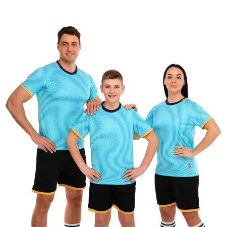 Форма футбольна комплект LIDONG бірюзово-чорний 4XS-2XL S