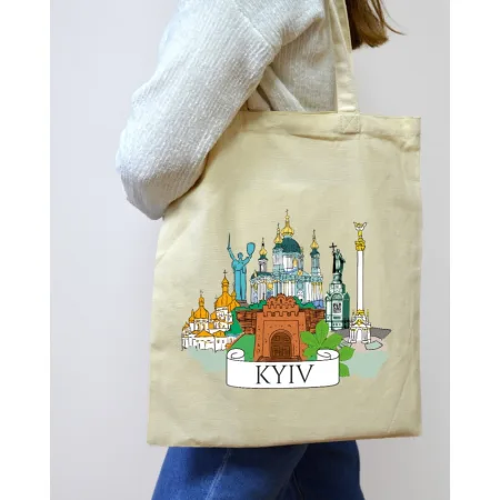 Екошопер BookOpt BK4070 "київські пейзажі" бежевий