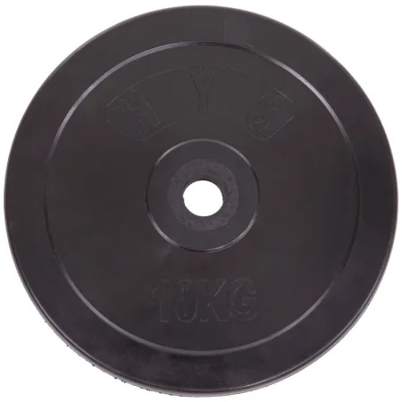 Rubber coated barbell discs 30 mm 10 kg black
