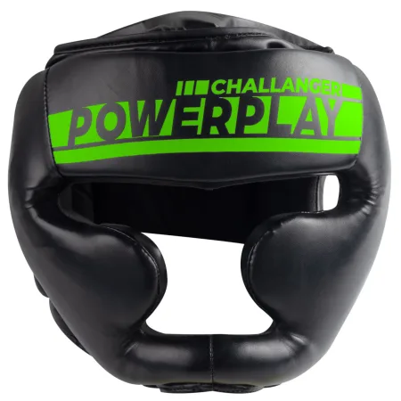 Боксерський шолом тренувальний PowerPlay 3048 чорно-зелений S