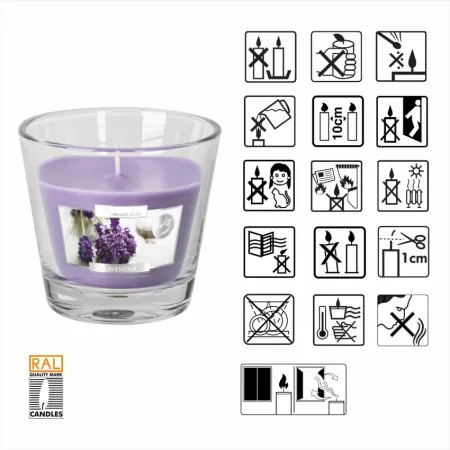 Свічка в скляному стакані Bispol лаванда (SN 90-79)