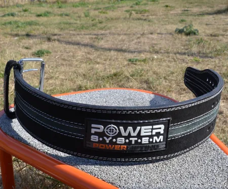 Пояс для пауерліфтингу Power System PS-3800 PowerLifting шкіряний Black/Grey Line - XXL