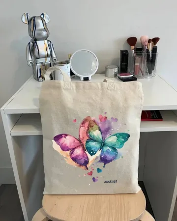 Екошопер BookOpt ВК4060 кольорові метелики в любові бежевий