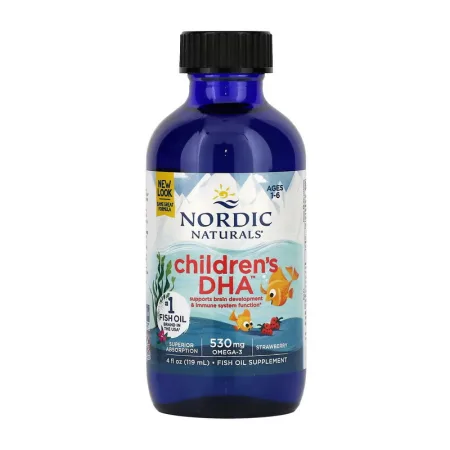 Children's DHA 530 мг Omega-3 - 119 мл натуральна полуниця універсальний