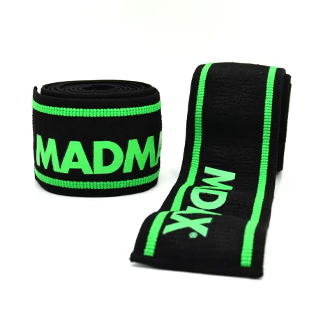 Бинти на коліна MadMax MFA-299 Non slide & slip knee wraps 2,0m Black/Green