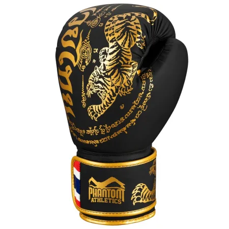 Боксерські рукавиці Phantom Muay Thai Black Gold 12 унцій (бинти 4 м. в подарунок)