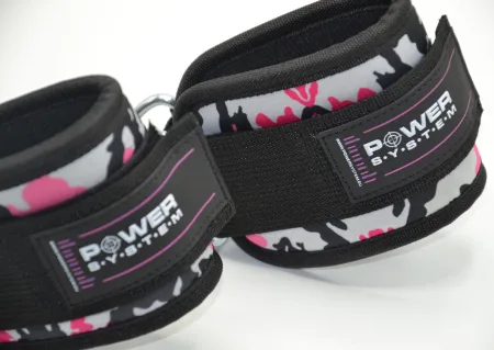 Ankle Cuffs Power System PS-3470 Ankle Strap Camo Pink/Black