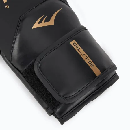 Боксерські рукавички Everlast ELITE 2 BOXING GLOVES чорно-золоті 16 унцій (оригінал) P00003273
