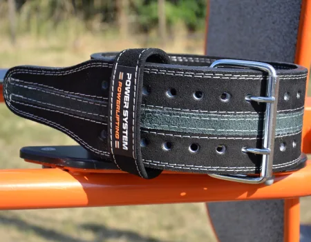 Пояс для пауерліфтингу Power System PS-3800 PowerLifting шкіряний Black/Grey Line - XXL