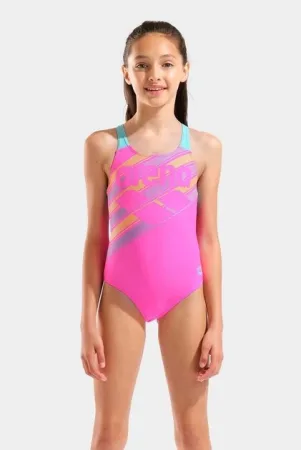 Сплошной купальник Arena Lines Swimsuit Swim Pro Back L детский 164 см розовый