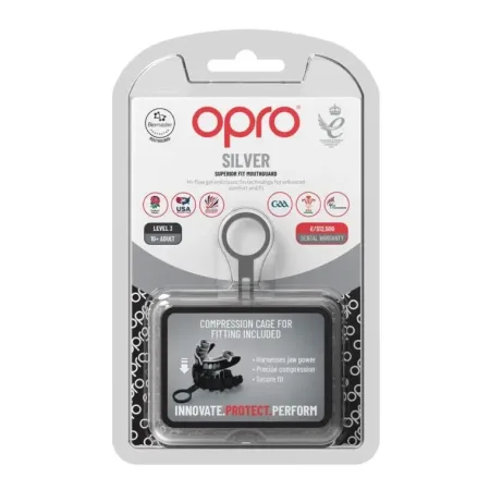 Капа Opro Silver дитяча вік до 10 чорний/червоний art.102503001