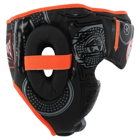Шолом боксерський з повним захистом PVC TWN Чорно-Помаранчевий XL
