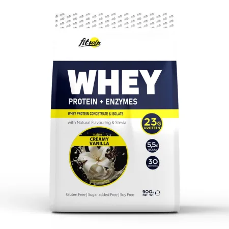 Whey Protein + Enzymes - 900 г вершкова ваніль