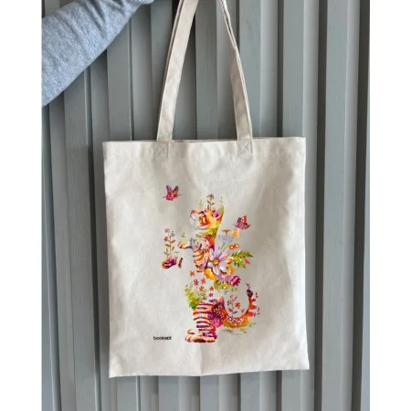 Екошопер BookOpt BK4050 грайливий кіт з метеликом бежевий