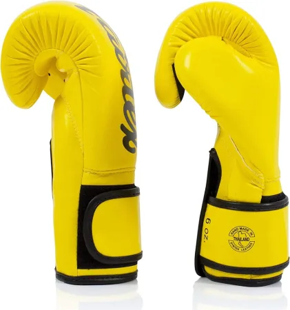 Боксерські рукавиці Fairtex BGV14 Yellow 12 унцій (бинти в комплекті)