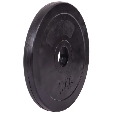 Rubber-coated barbell discs 52 mm 10 kg black