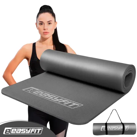 Килимок для фітнесу та йоги EasyFit NBR 10 мм сірий