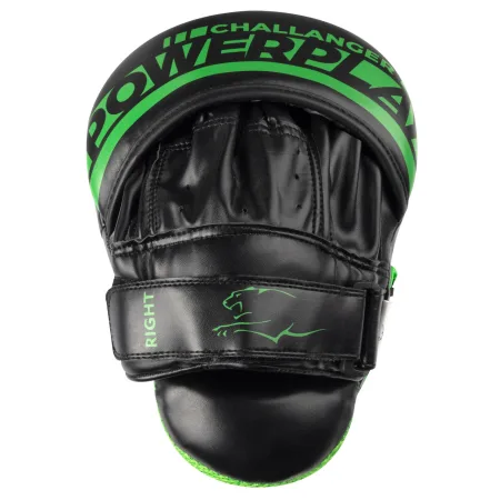 Лапи боксерські PowerPlay 3041 чорно зелені PU [пара]