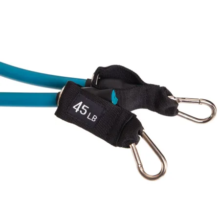 Еспандер трубчастий для фітнесу з карабіном 4х15х1200 мм навантаження 21 кг синій