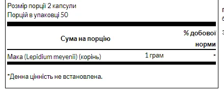 Maca 500 мг - 60 капсул (До 01.27)