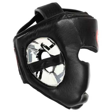Шолом боксерський з повним захистом шкіряний TWINS розмір чорний S