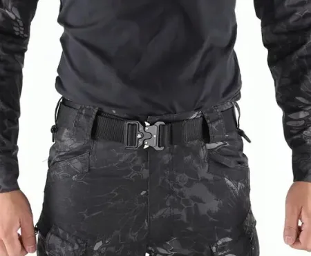 Ремінь тактичний військовий Assault Belt з пряжкою кобра чорний