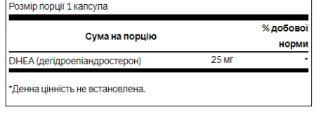 DHEA 25 мг 30 капсул (до 12,26)