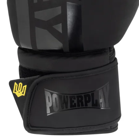 Боксерські рукавиці PowerPlay 3021 Ukraine чорні 10 унцій