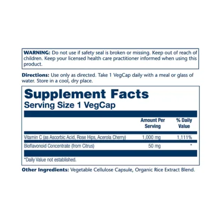 Vitamin C with шипшини, Acerola & біофлавоноїдами 1000 мг - 100 капсул