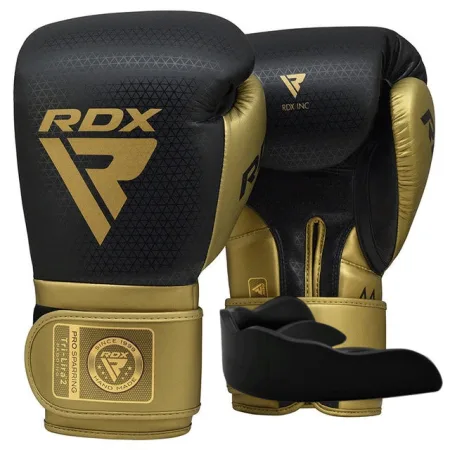 Боксерские перчатки RDX MARK PRO SPARRING TRI LIRA 2 GOLDEN-10 унций (капа в комплекте)
