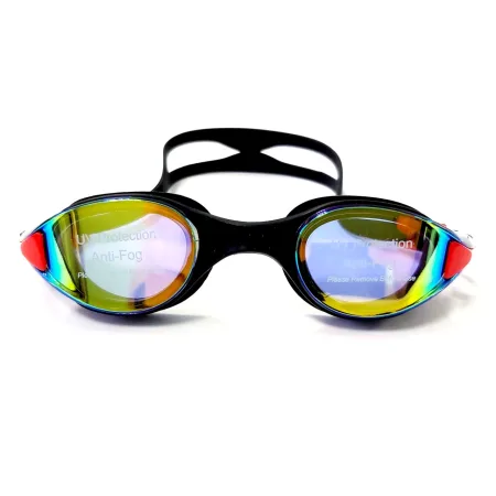 Окуляри для плавання LEACCO хамелеон, чорний-червоний