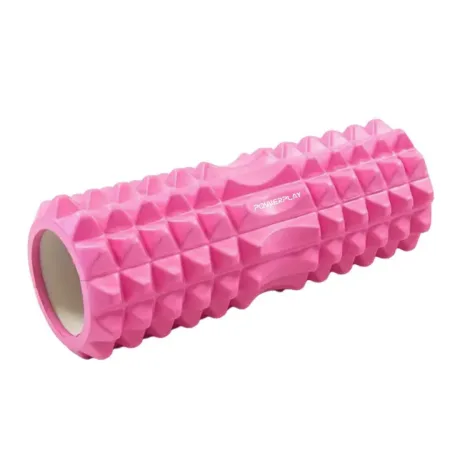 Масажний ролик роллер PowerPlay 4405 EVA Massage Рожевий Roller 33x12 см.