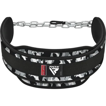 Пояс для обтяжень з ланцюгом RDX T7 Pro Dipping Belt 2 Layer неопреновий Camo Grey універсальний