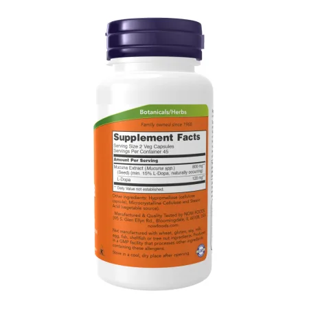 Dopa Mucuna 180 вегетаріанських капсул (без етикетки)
