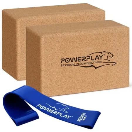 Блоки для йоги 2шт. PowerPlay PP_4006 из пробкового дерева Cork Yoga Block (пара)