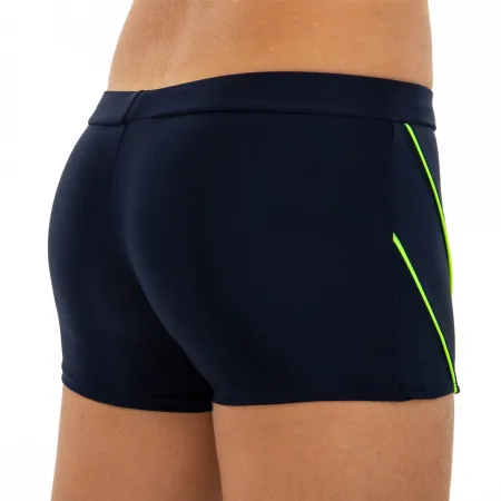 Плавки боксери для хлопчиків для плавання вік 6-10років темно-синій-салатовий 8