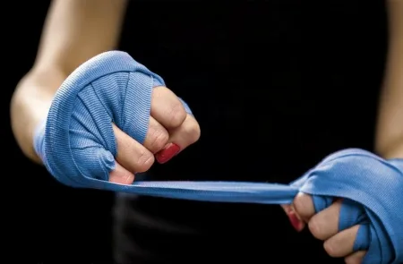 Бинти для боксу Power System PS-3404 синій 4 м