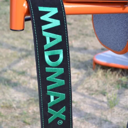 Пояс для важкої атлетики MadMax MFB-301 Suede Single Prong шкіряний Black/Green L