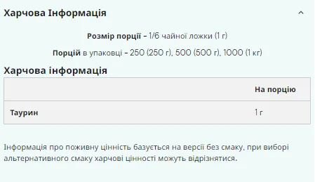 Taurine - 250 г