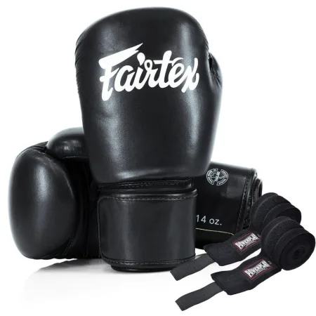 Боксерські рукавиці Fairtex BGV27 Black 10 унцій (бинти в комплекті)