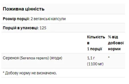 Saw Palmetto Berries 550 мг - 100 капсул