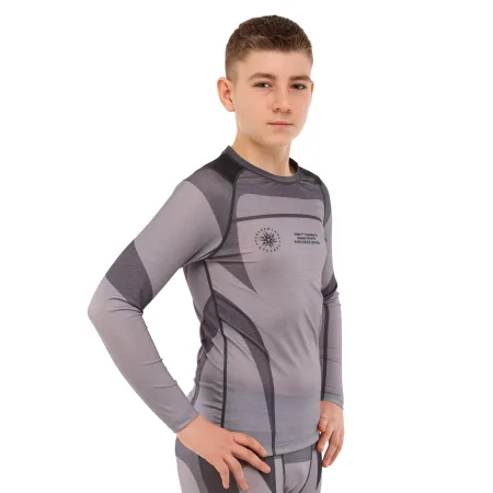 Костюм компресійний дитячий рашгард лонгслів штани та шорти VNM сірий 9533B-9633B-V5024 S