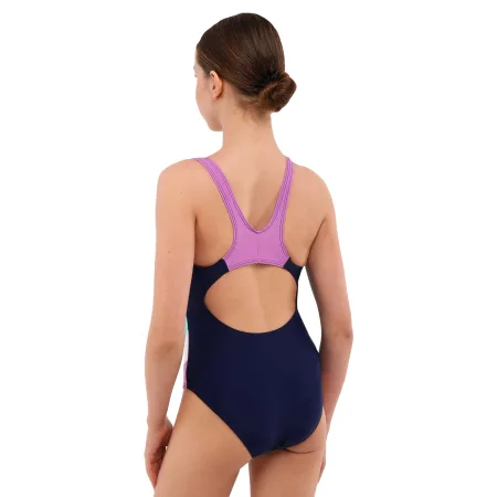 Купальник для плавання суцільний підлітковий 8-16 років темно-синьо-фіолетовий 9