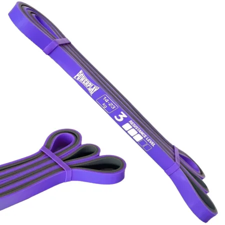 Resistance Loop Band (Fitness and CrossFit Rubber Band) PowerPlay 4116 Double Colors Purple/Gray (14-23 kg)