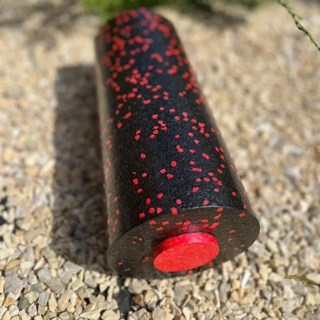 Масажний ролик (роллер) гладкий PowerPlay PP-4348 2 in 1 EPP Foam Roller чорно/червоний 33×14 см