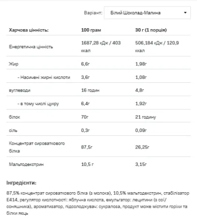 Whey Protein - 908 г Шоколадна малина